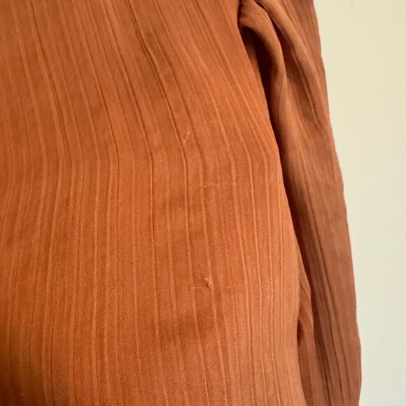 Express Orange Peplum Satin Blouse - Picture 6 of 16